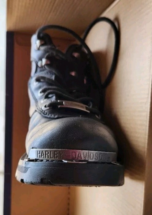 Harley Davidson D87065 Black Motorcycle Leather Boots Womens Sz. 7 -1/2
