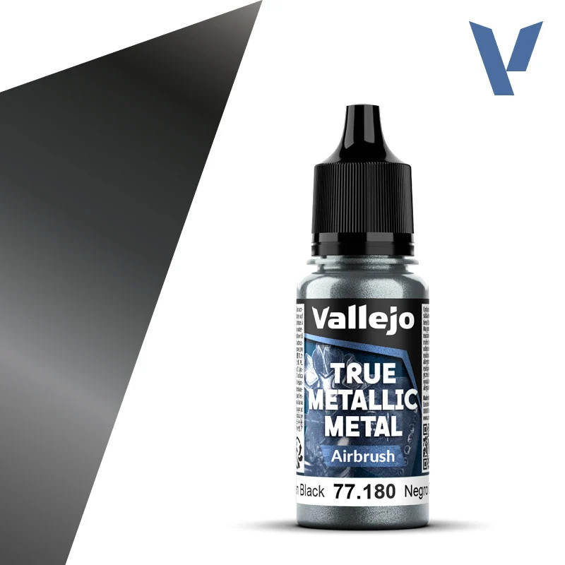 Vallejo True Metallic 77.180 Obsidian Black 18ml