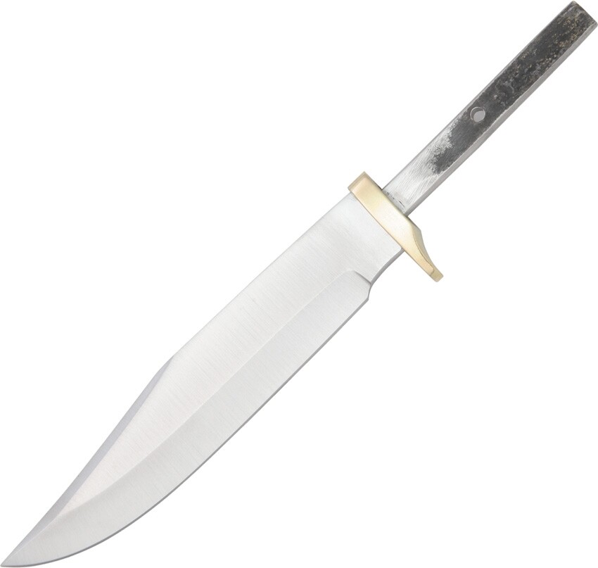 Knifemaking Small Fixed Knife 6" Stainless Bowie Blade Brass Finger Guard 001