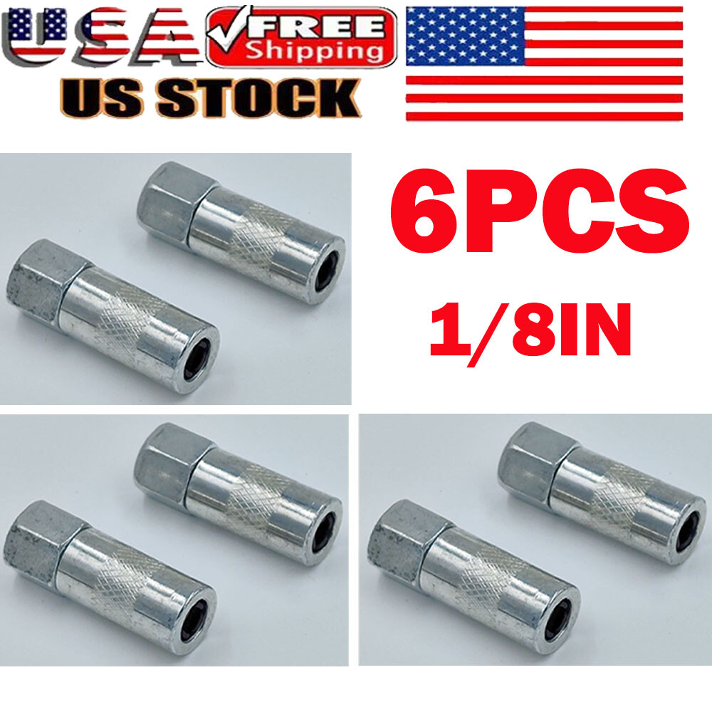 Heavy Duty 1/8 In. Npt Grease Gun Coupler Flat Nozzle (6-pack) US