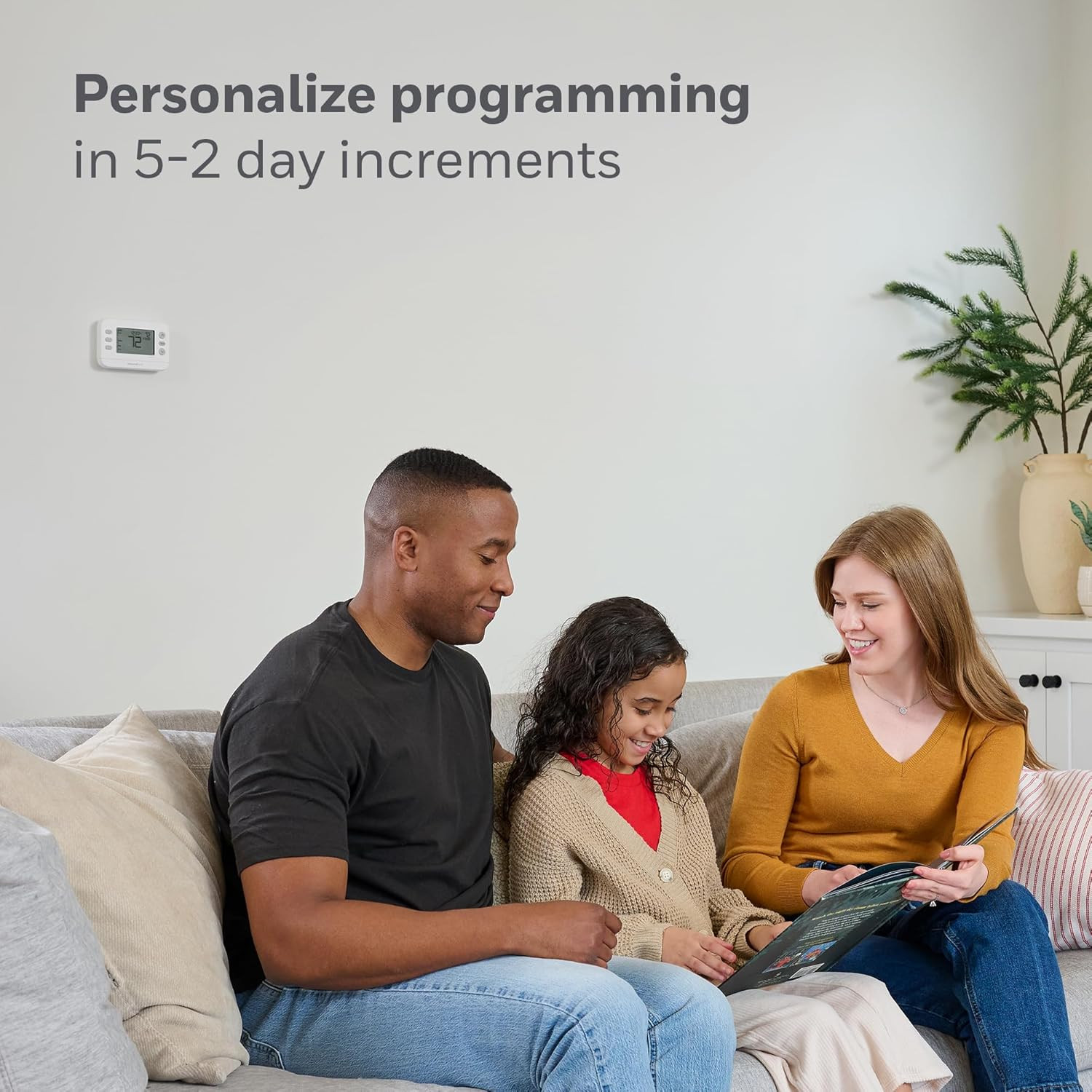 New! Programmable Thermostat, Single-Stage, 1 Heat/1 Cool Compatibility, 5-2 Da