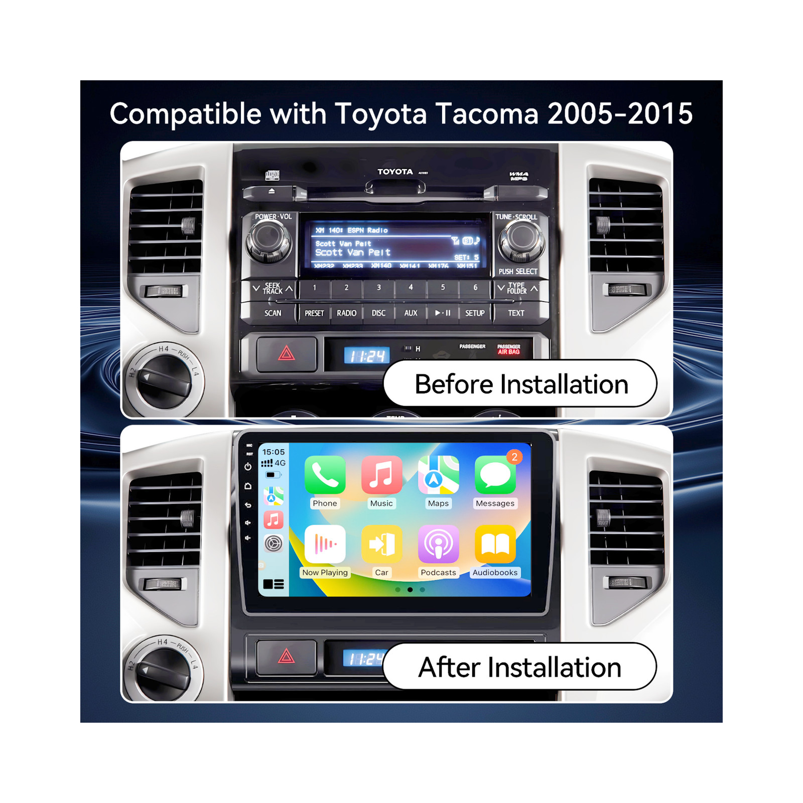 Android 13 Car Stereo Radio For Toyota Tacoma 2005-2015 GPS Navi FM Carplay 64G