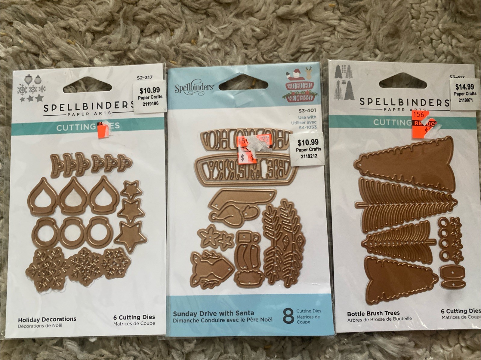 Spellbinders Die Cut Lot Sunday Drive with Santa, Holiday Decorations, Bottle Tr