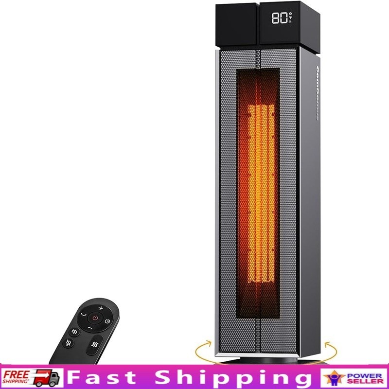 1500W Space Heater Oscillating W/ Thermostat Remote Control Energy Efficient New