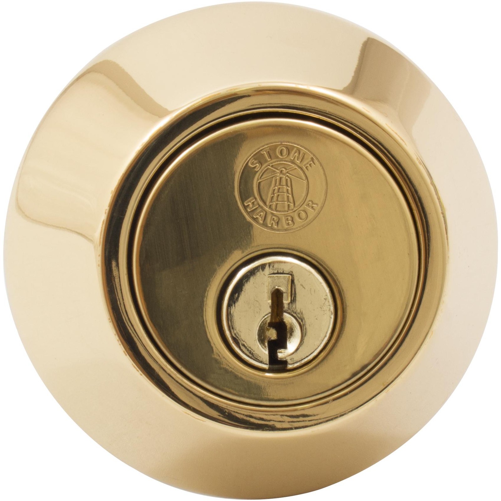 Grade 3 Deadbolt, Single Cylinder, SC Keyway, Polished Brass by Stone Harbor Har
