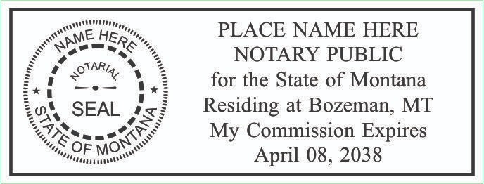 State of Montana | Custom Rectangle Self-Inking NOTARY SEAL RUBBER STAMP