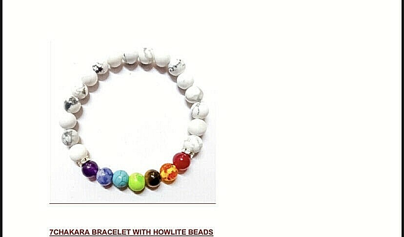 7CHAKARA BRACELET WITH HOWLITE BEADS