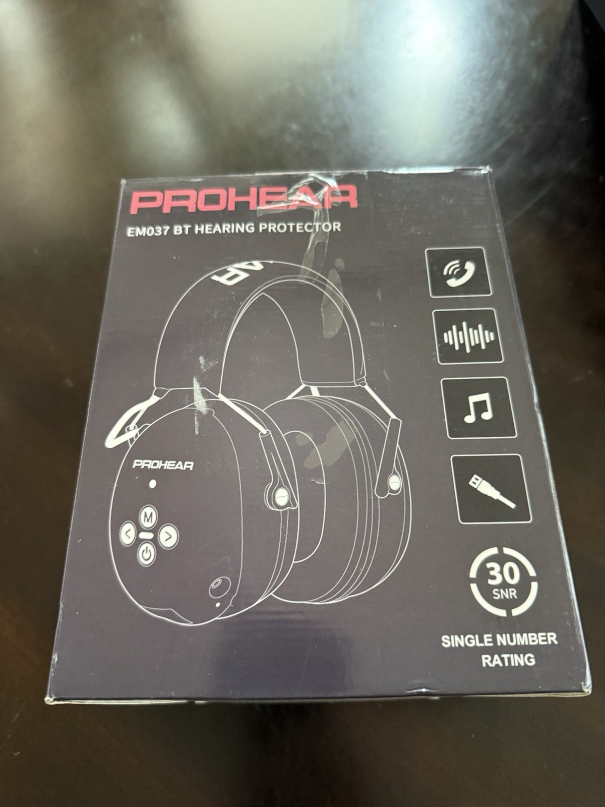 Prohear EM037 BT Hearing Protector Headphones Bluetooth 25NRR Noise Cancelling