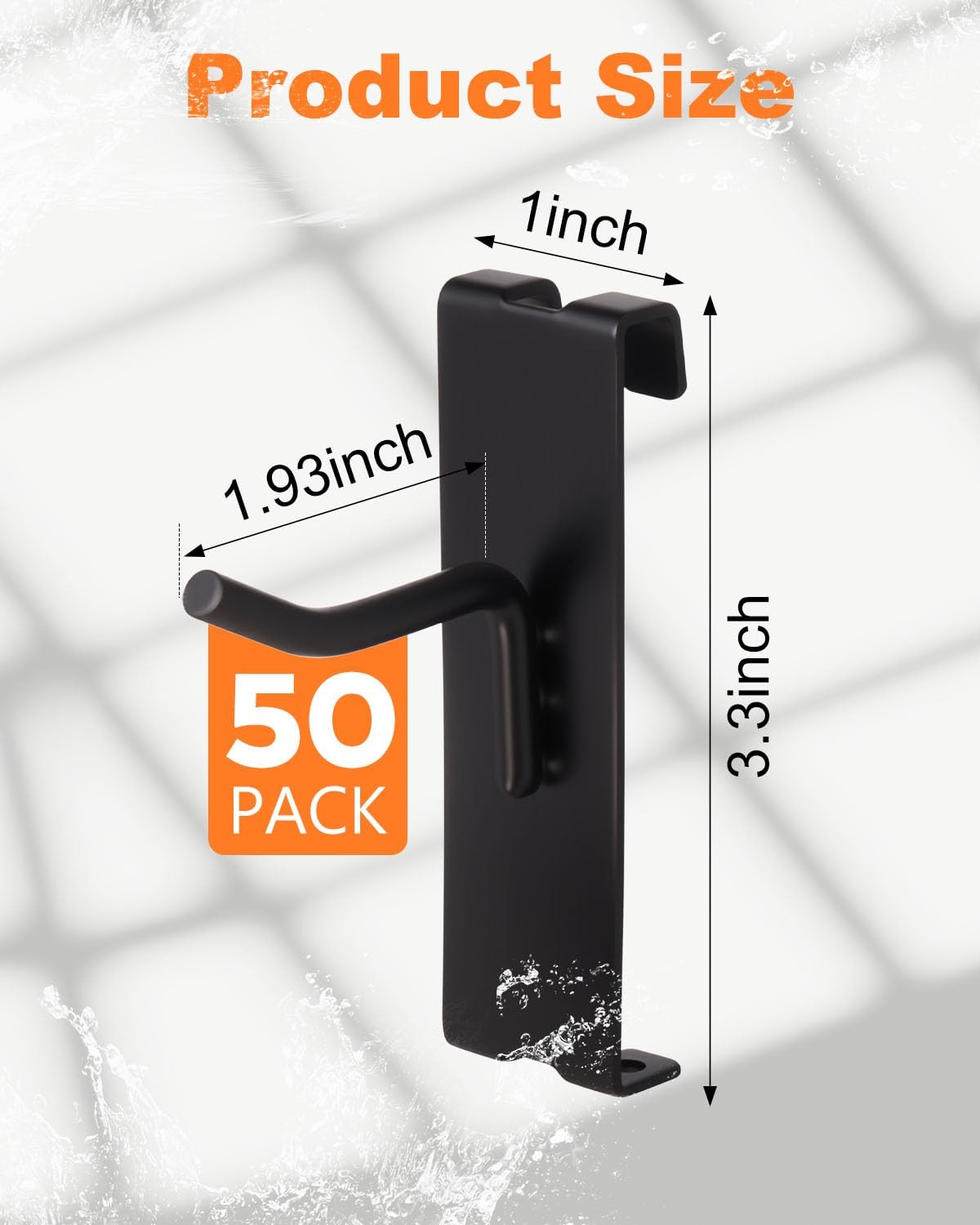 Gridwall Hooks Heavy Duty Display Wire Grid Wall Panels Black 2 Inch 50 Pack