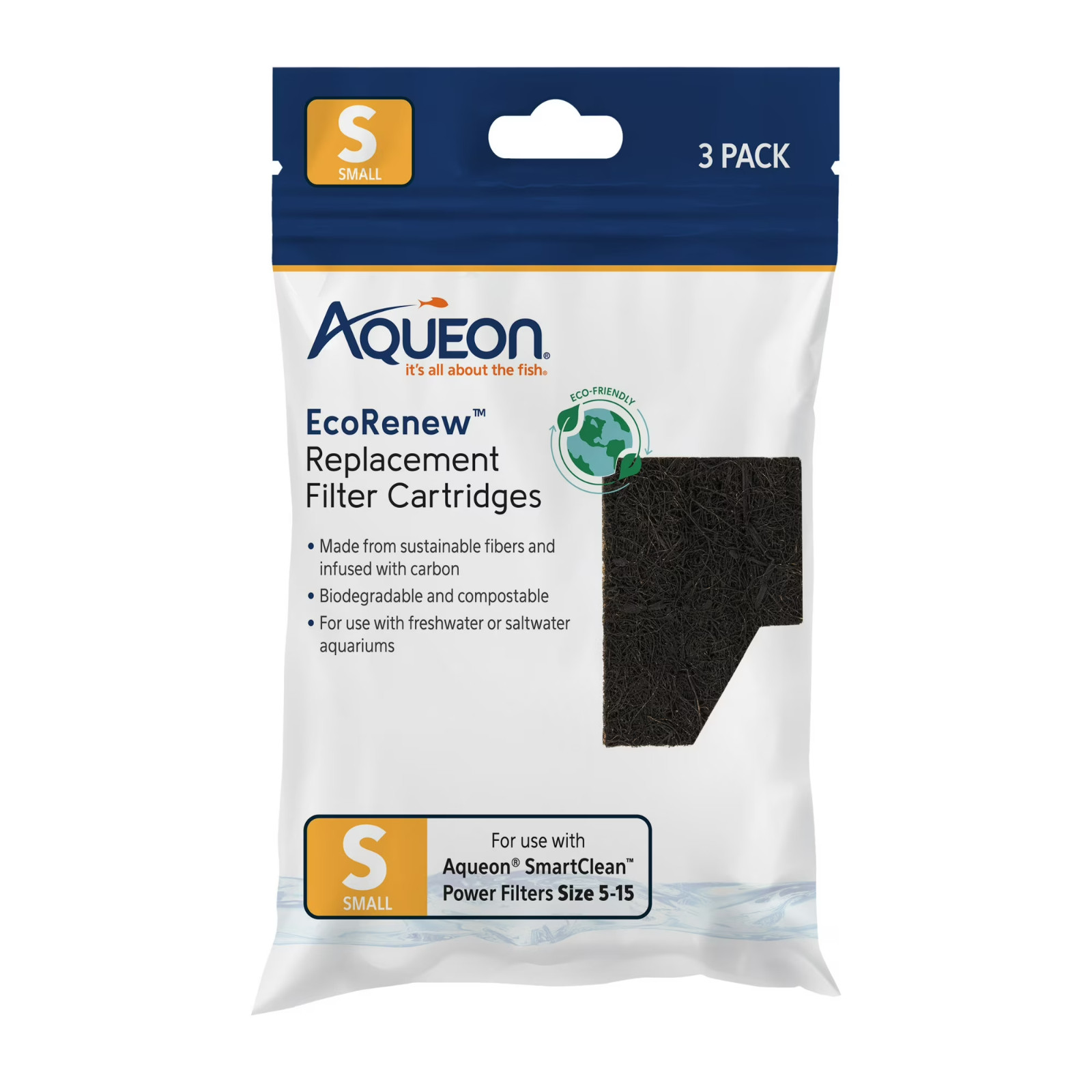 Aqueon EcoRenew Replacement Filter Cartridges ~ Small, 3-Pack