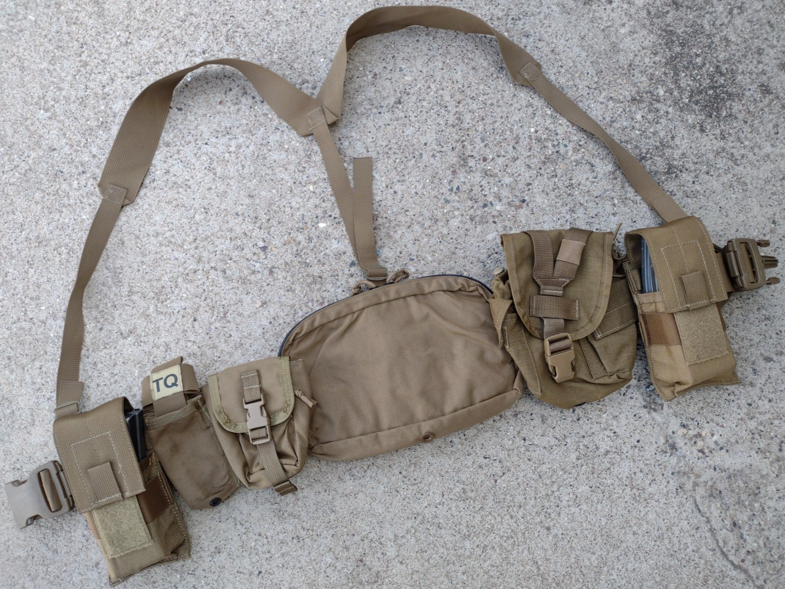 USMC BATTLE BELT w/ SUSPENDERS MAG POUCHES CANTEEN POUCH ASSAULT POUCH COYOTE