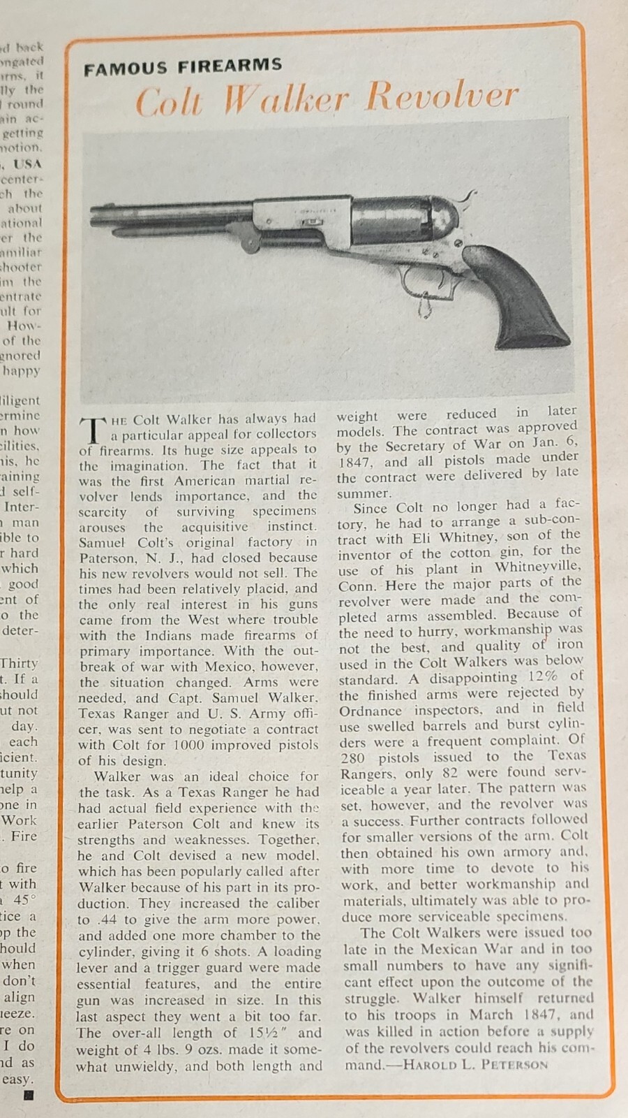 Colt Revolver Gun Magazine Picture Firearm Article Vintage