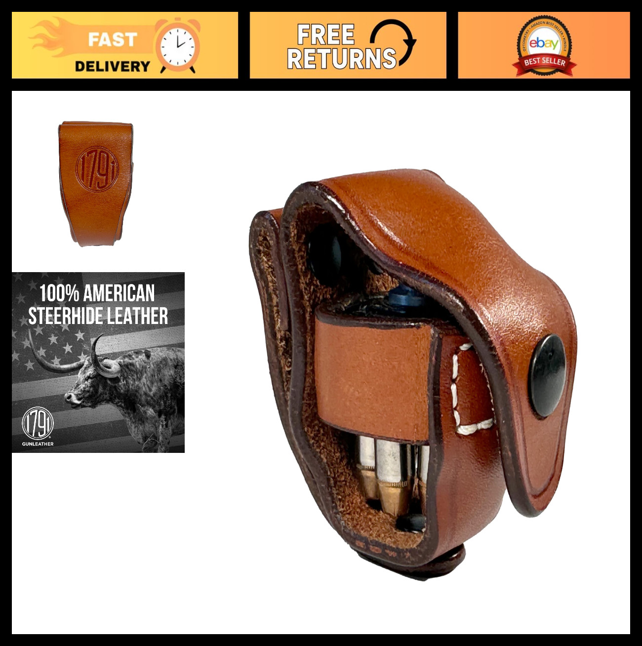 Speed Loader Holster Pouch for 357 & 38 Special Revolvers, Fits 5 & 6 Shot Speed