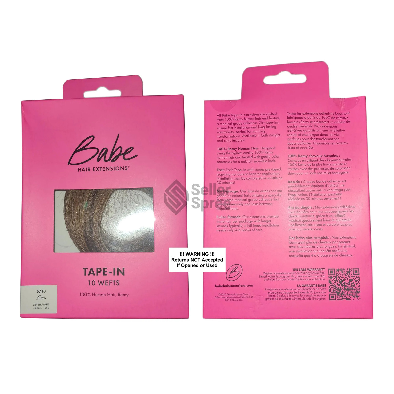 Tape-In Extensions 22 Inch Eva #6/10 10 Wefts 100% Human Remy Hair
