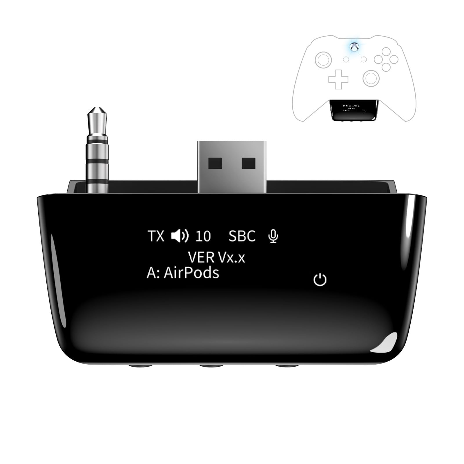 YOCOWOCO Bluetooth 5.2 Wireless Audio Adapter for Xbox One, Series Black