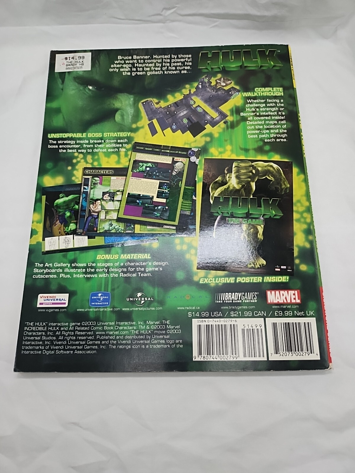 Hulk Official Strategy Guide Book With Poster Insert