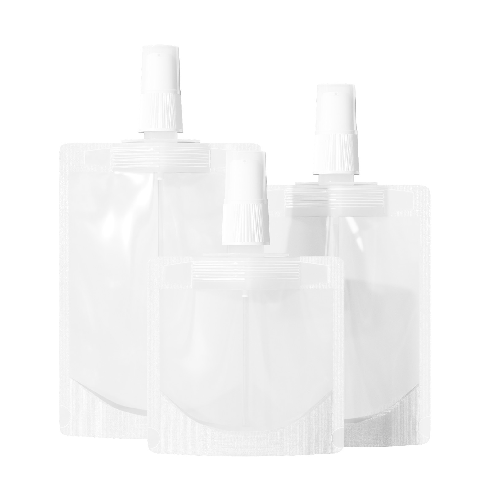 Matte Clear Serum Pump Stand Up Travel Pouch for Skincare, Makeup Foundation