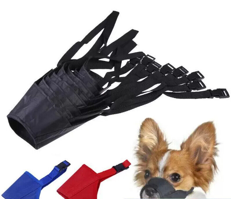 MUZZLE PET Dog cat anti bite bark chew mouth restraint cover adjustable nylon