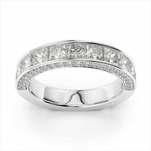 Princess Cut 2.10 Ct White Diamond Lab-Created Wedding Ring 925 Sterling Silver