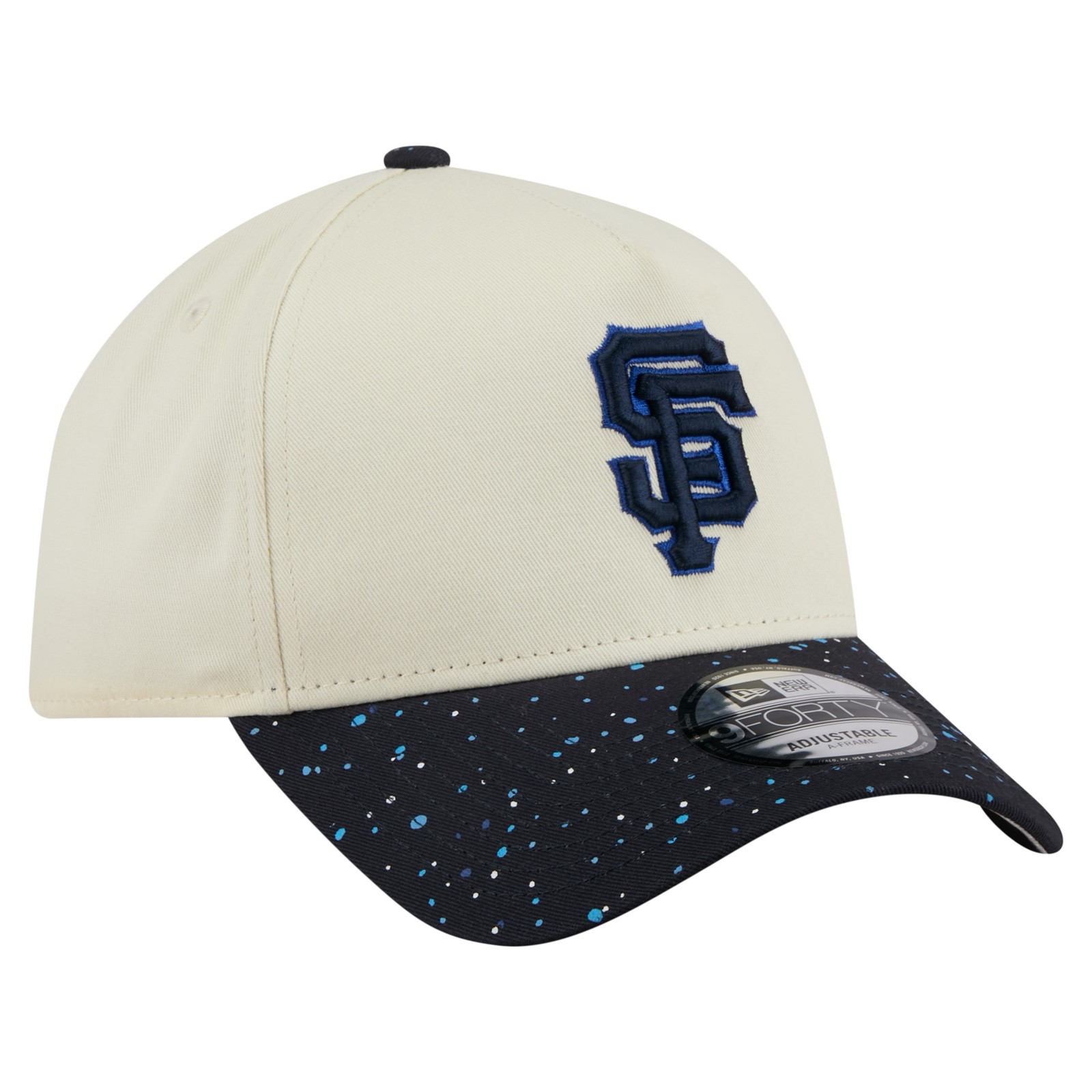 Men's New Era Cream San Francisco Giants Speckle A-Frame 9FORTY Adjustable Hat