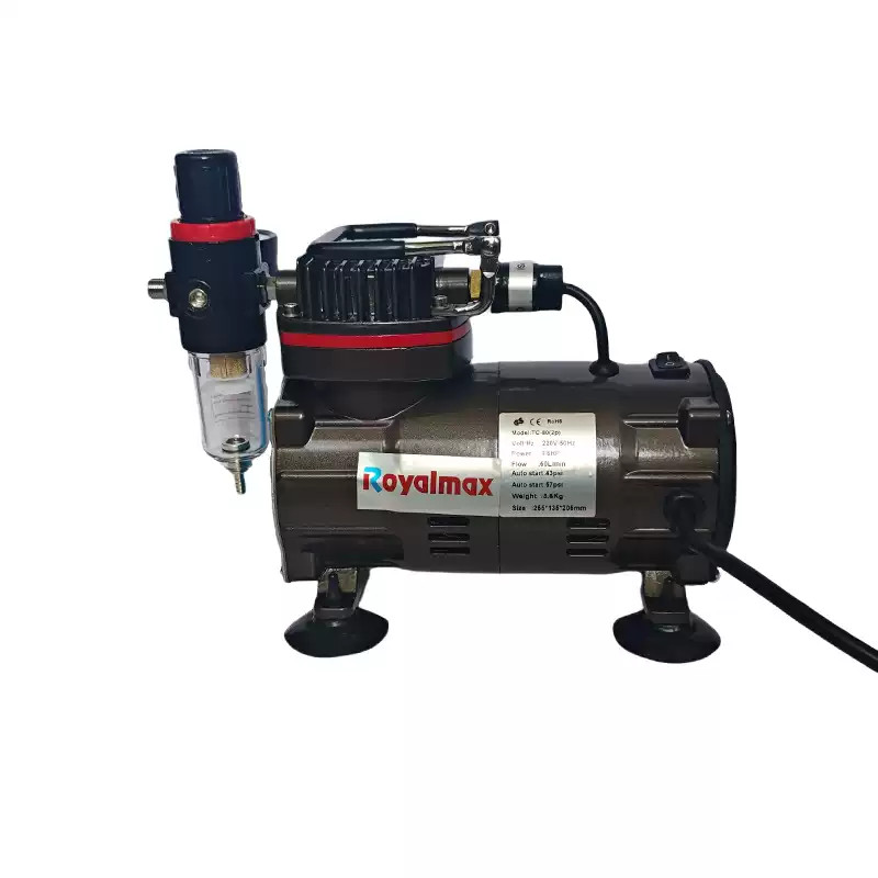 Airbrush Air Compressor Model for Dual-Cylinder Pressure-Controlled Spray Gun