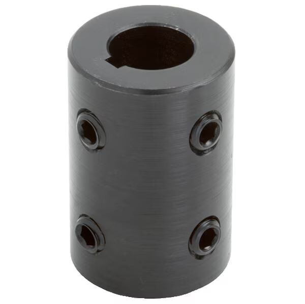 2-1/4" Solid Rigid Set Screw Coupling Black Oxide With Key Way Set Screws