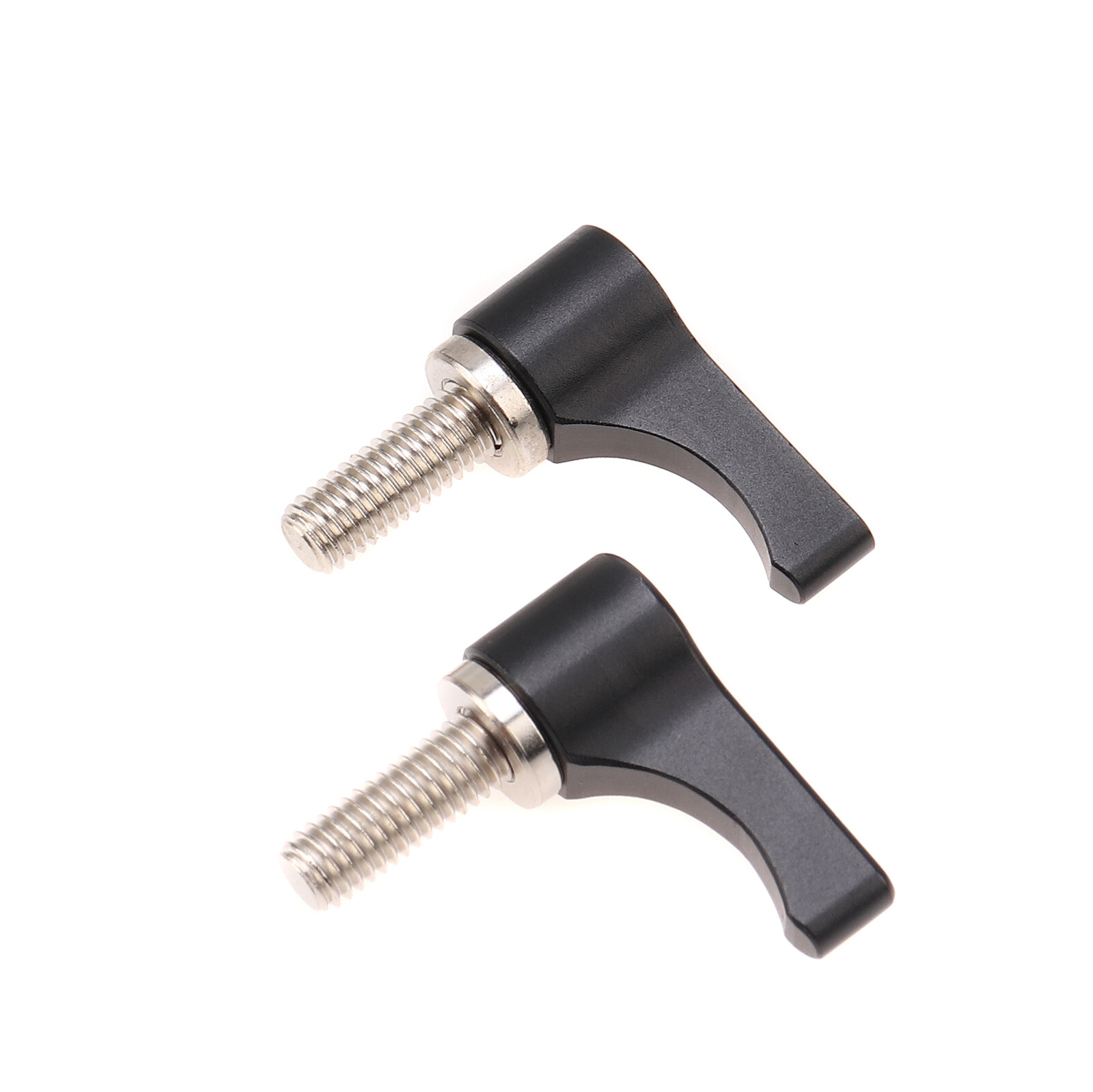 2-Pack M5 Rotating Knob Screw WingNut Thumb Lever for 15mm Rod Rail Clamp Black