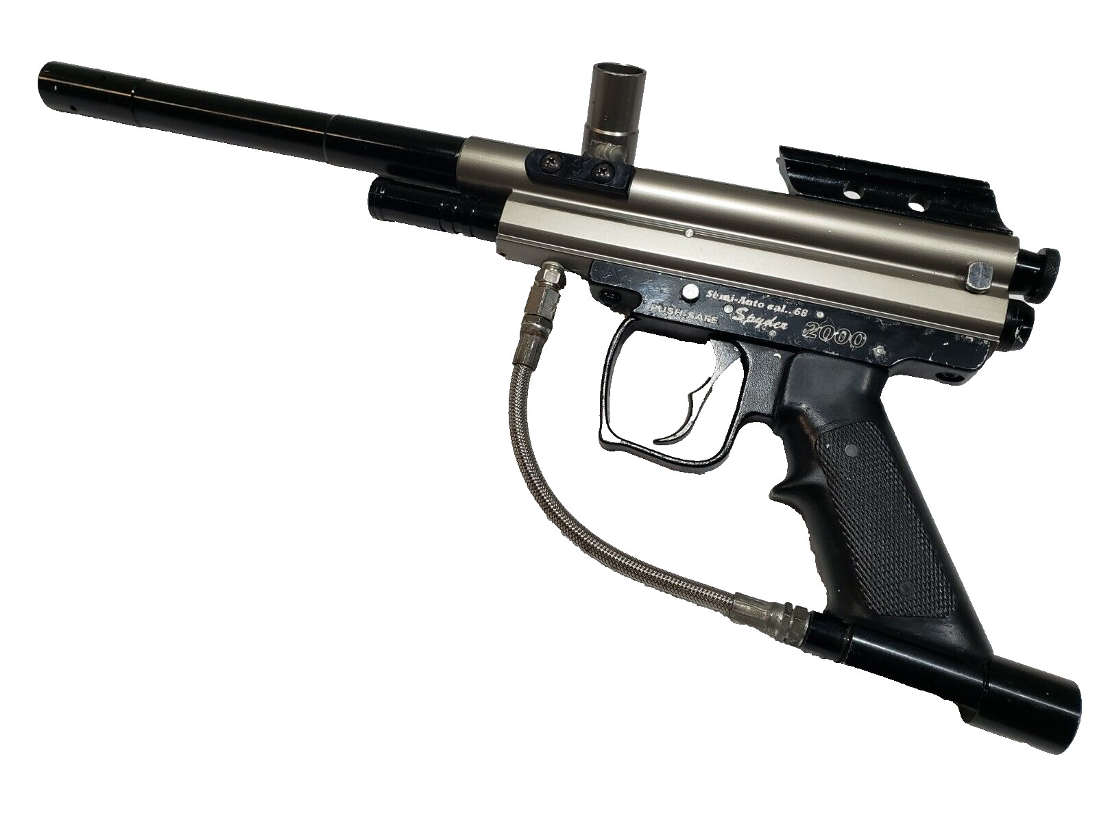 Old School Spyder 2000 Paintball Gun Early Rear Cocking Bolt System and Barrel