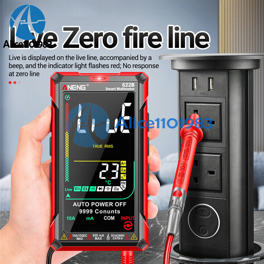 ANENG 622B Digital Smart Multimeter Auto Range DC/AC Meter infrared Laser Lamp