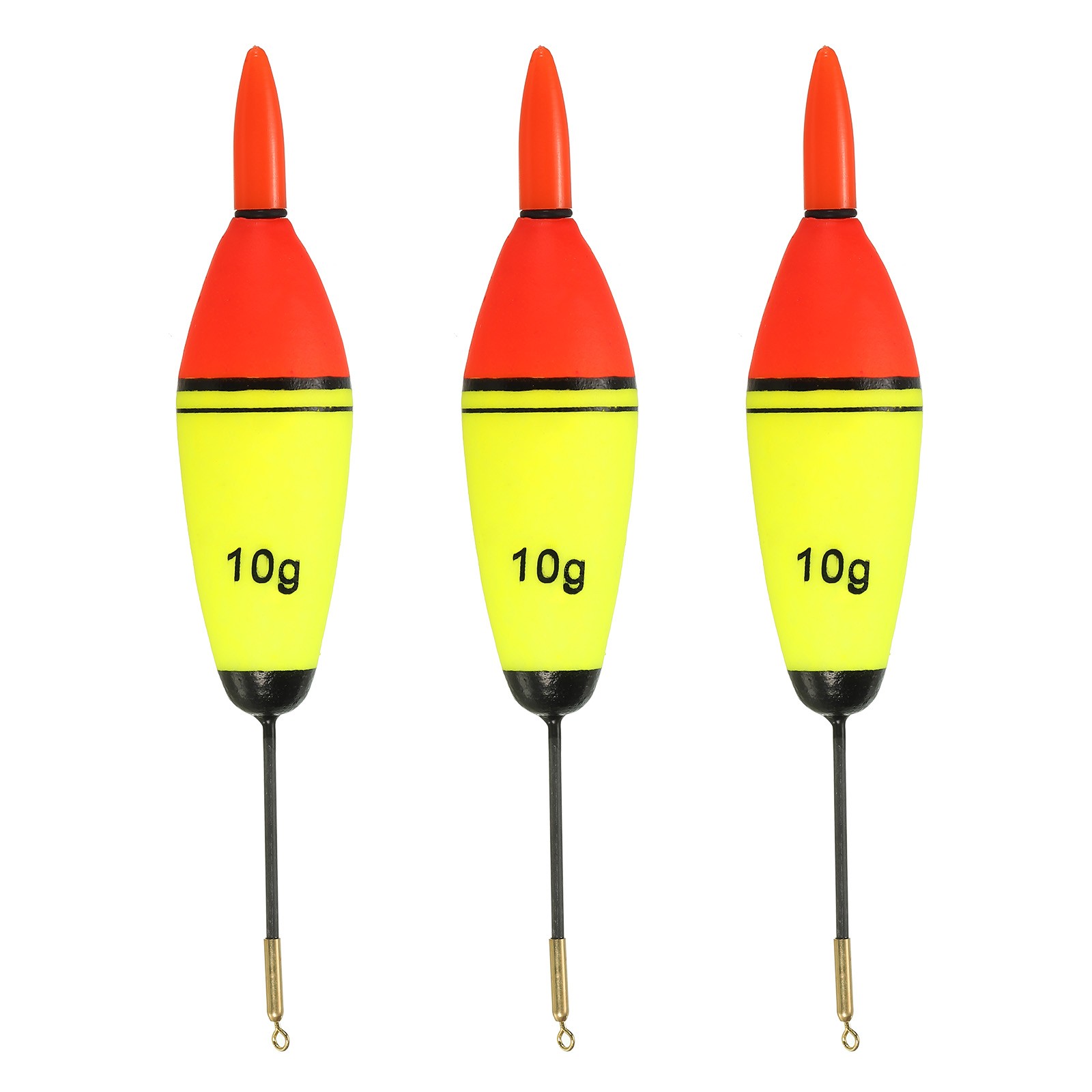 0.35oz Lighted Fishing Slip Bobbers, 3 Pack EVA Light Up in Red Fishing Float
