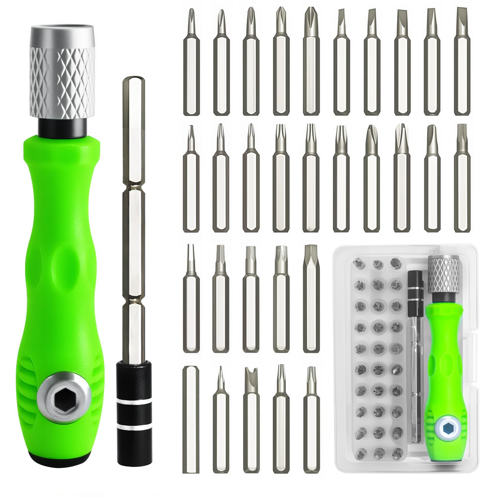 32 in 1 Small Precision Screwdriver Set, Zoikuloi Magnetic Mini Green