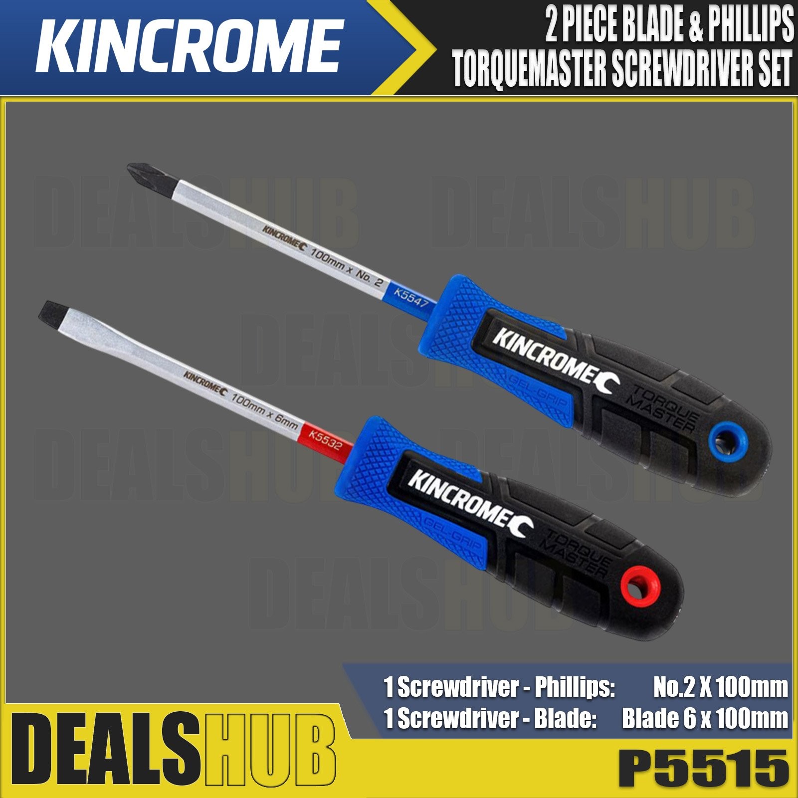 KINCROME 2 Piece TorqueMaster Blade Phillips Screwdriver Set P5515