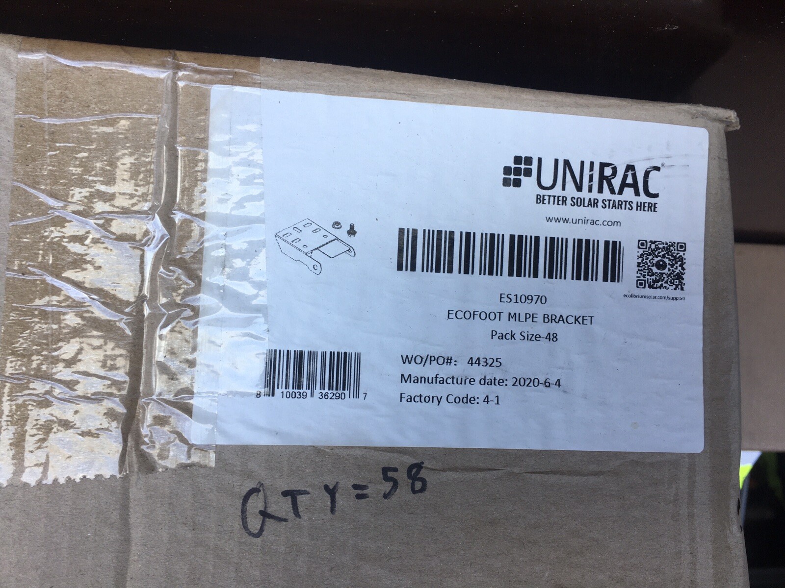Ecolibrium/Unirac solar microinverter bracket Ecofoot MLPE BRACKET ES10970