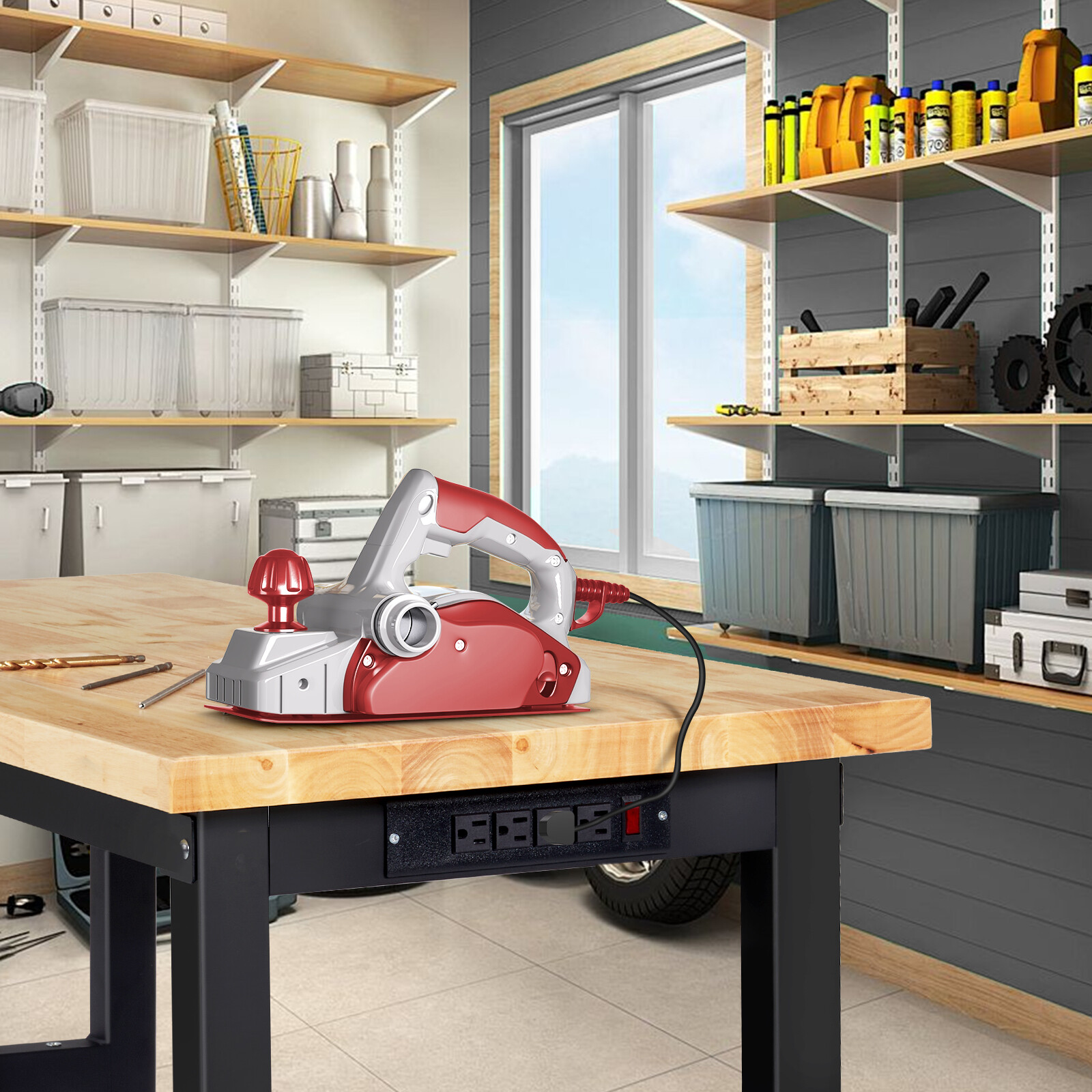Adjustable Workbench 48'' 2000 Lbs Heavy-Duty Work Benches with Power Outlets