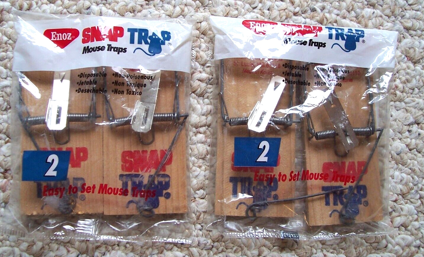 New Enoz Mouse Snap Traps Sealed 2 Packages 4 Traps