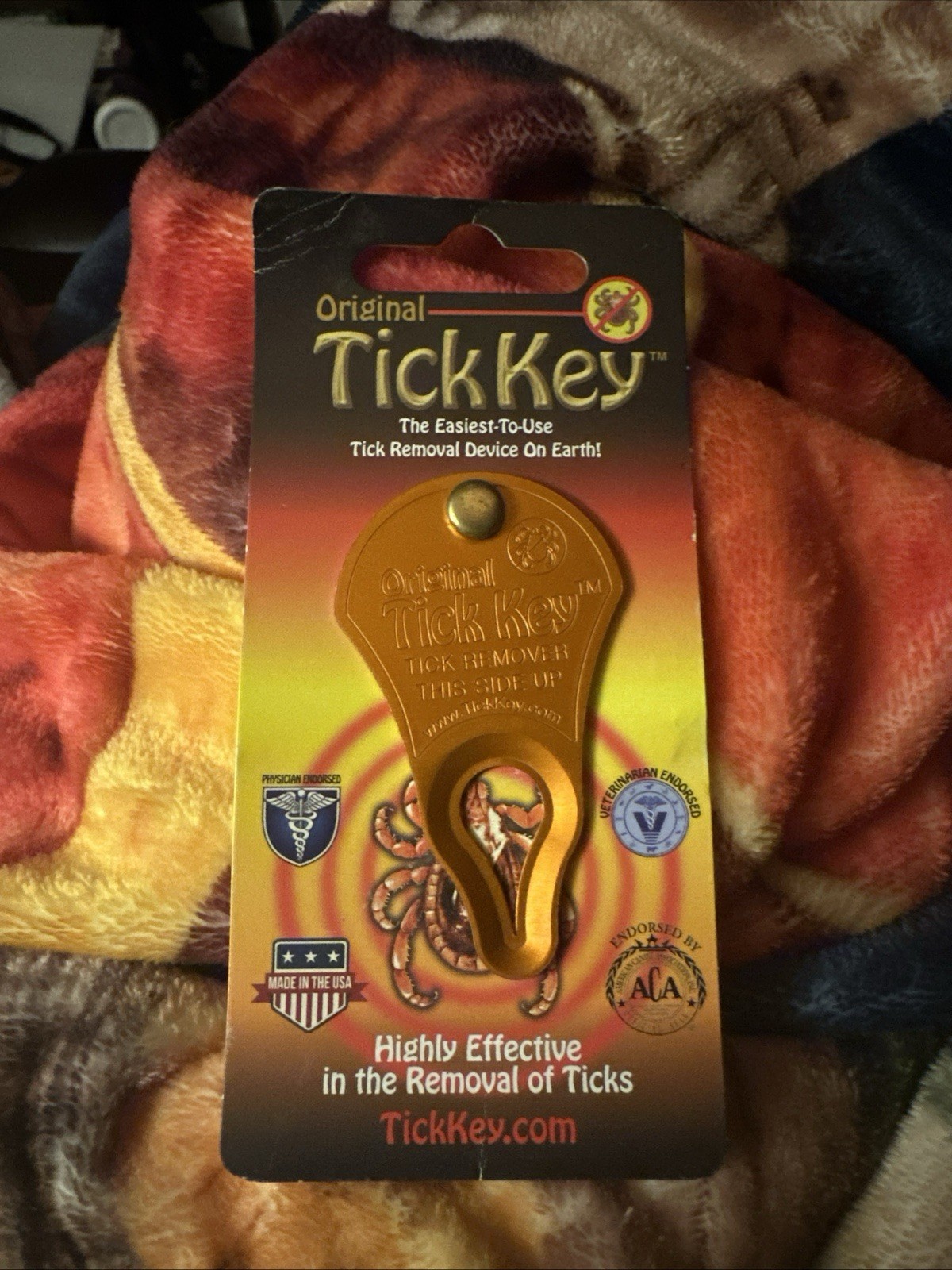 (1) Original TICK KEY 🔑 Tick Removal Device Kids Adults Pets USA Made Aluminum