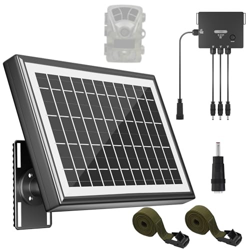 SUNAPEX Solar Panel for Trail Camera, Solar Battery Charger with Controller 6W