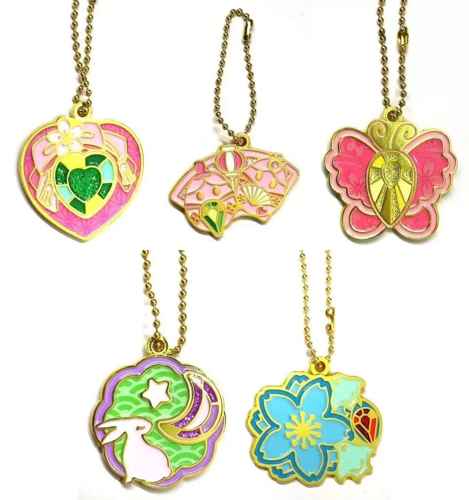 [Used] Keychain Set of 5 "Sebonstar Premium Sebonstar Nadeshiko Design Meta