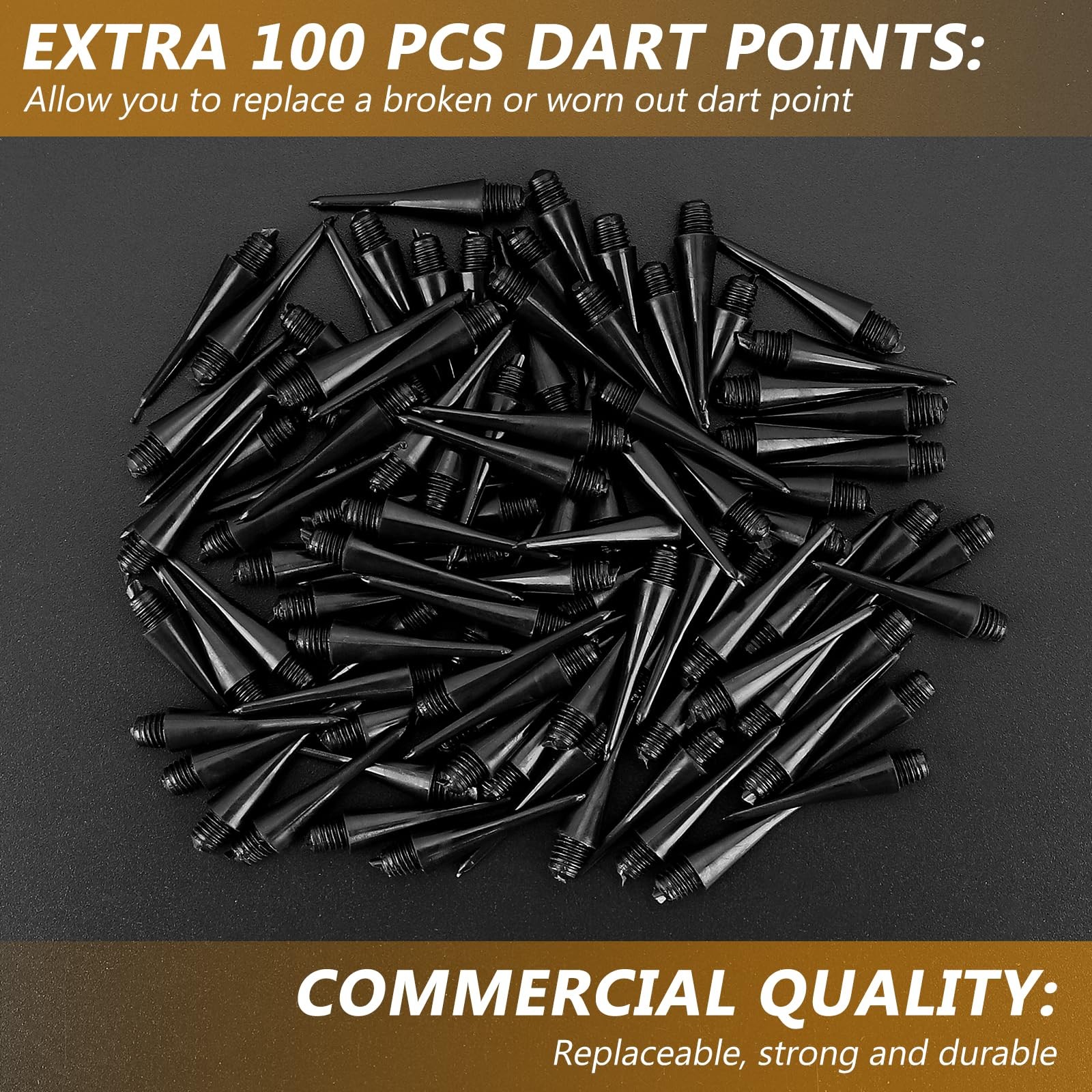 Accmor Soft Tip Darts, Bar Dart, Plastic Tip Darts Set, Attach Extra 100 Black 2