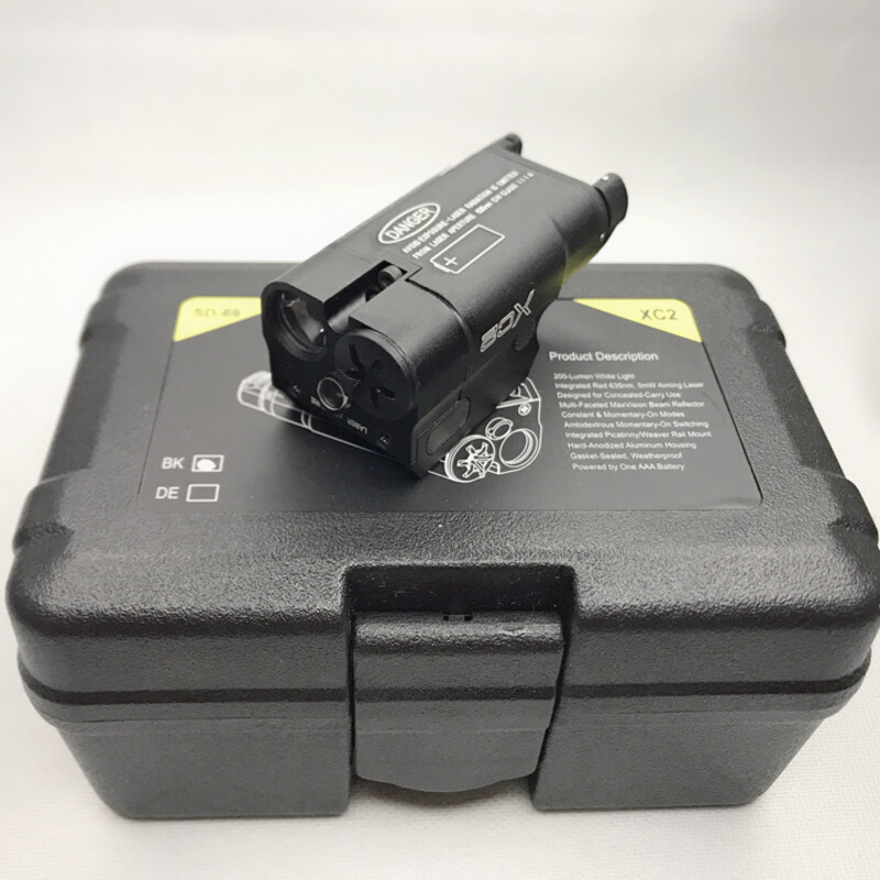 XC2 Tactical Light Compact Flashlight for 20mm With Red Dot Laser