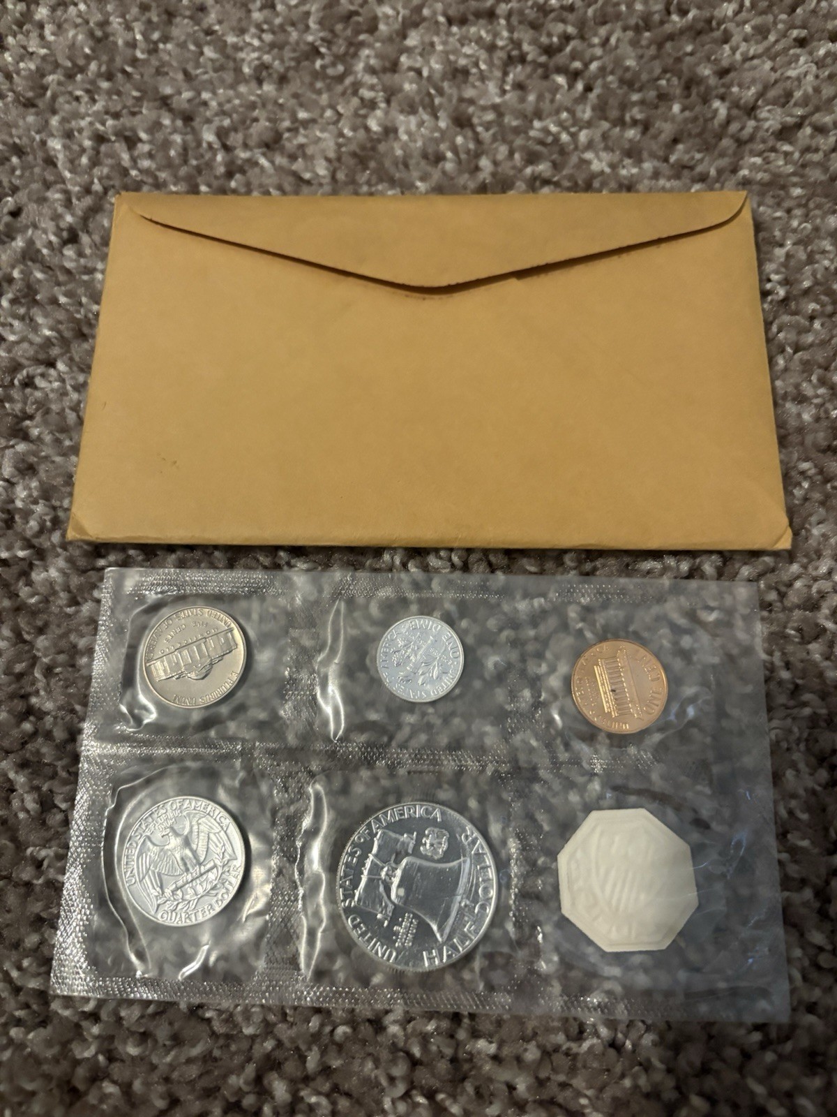 1960 US Mint Proof Set, flat pack with envelope