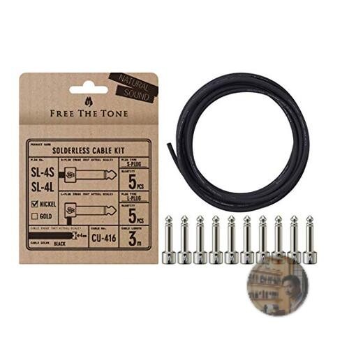 Free The Tone SL-4SL-NI-55K Solderless Cable Kit with 5 SL-4S & 5 SL-4L Plugs,