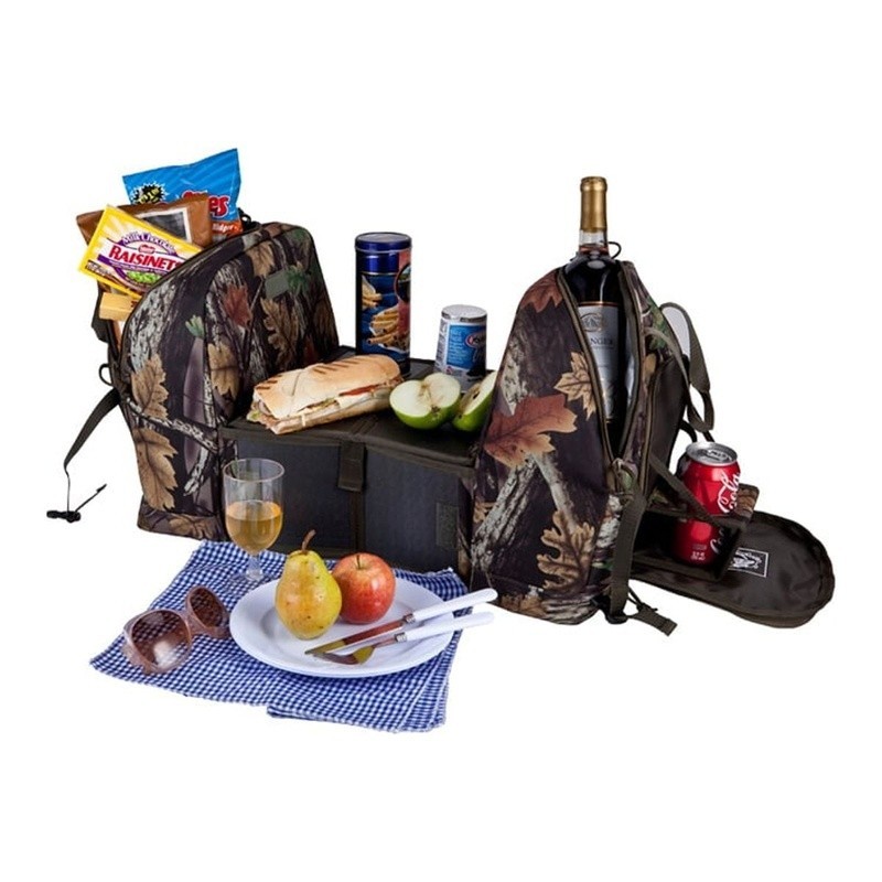 Camo Picnic Cooler W/ Folding Table Soft Sided Ideal Beach Camping Trips New