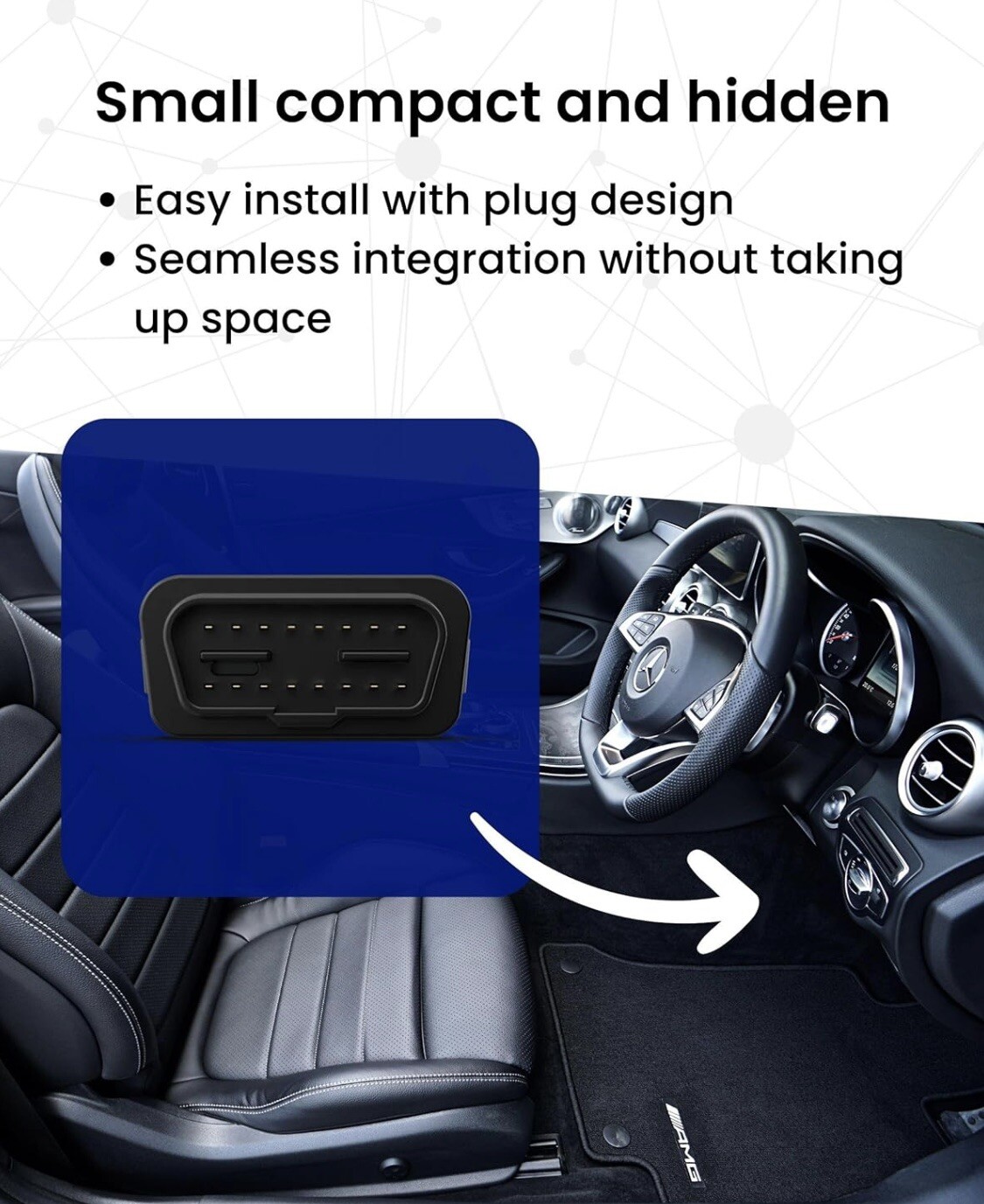 Hidden GPS Tracker for Vehicles -Easy Install,Battery Connected - 4G LTE Hidden