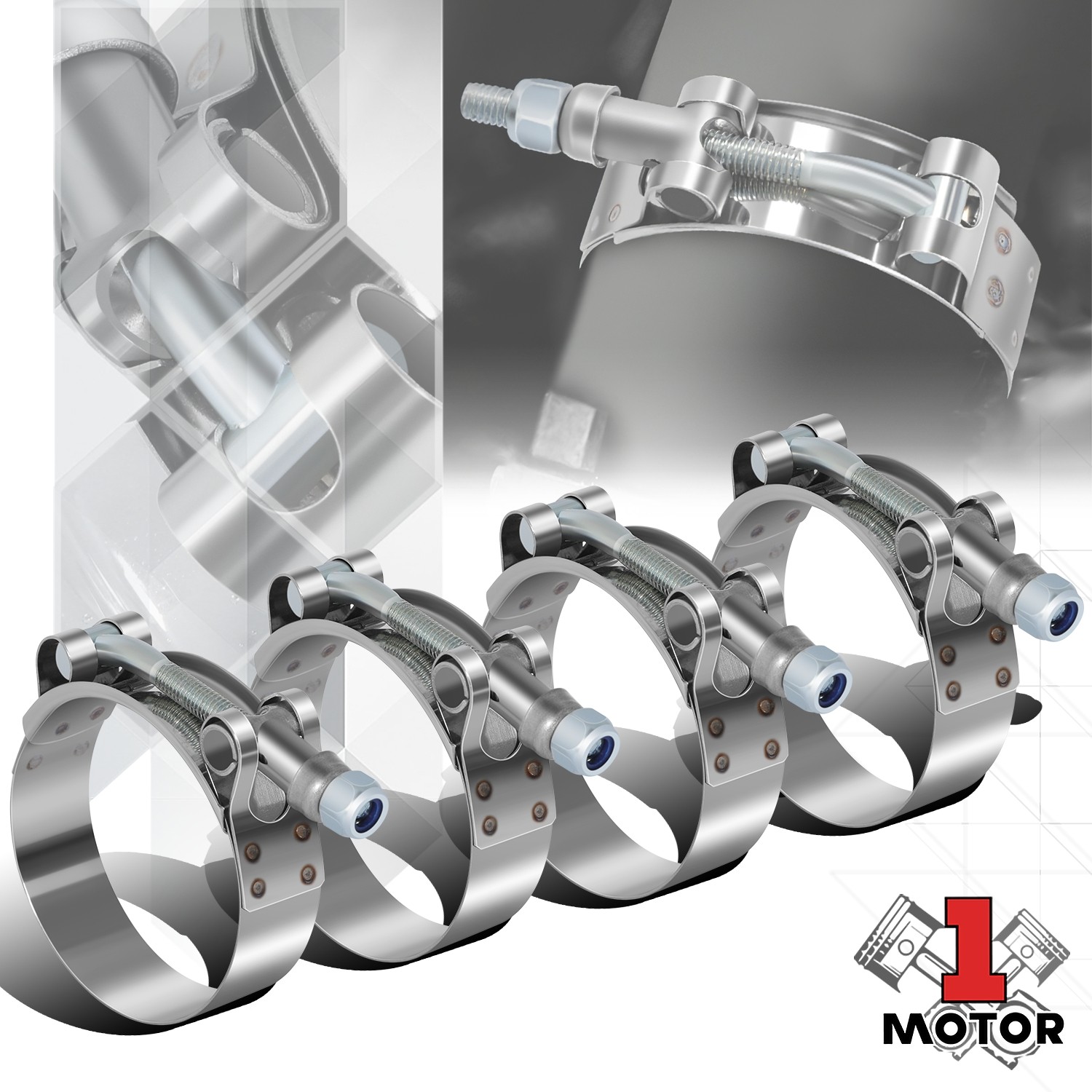 4 X 2.25" Stainless Zinc Turbo Intake Exhaust Inter Cooler Silicone T-Bolt Clamp
