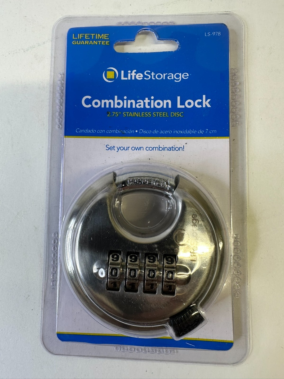 Life Storage Disc Lock 2.75" Stainless Steel  Combination Lock 4-digit ~ LS-978