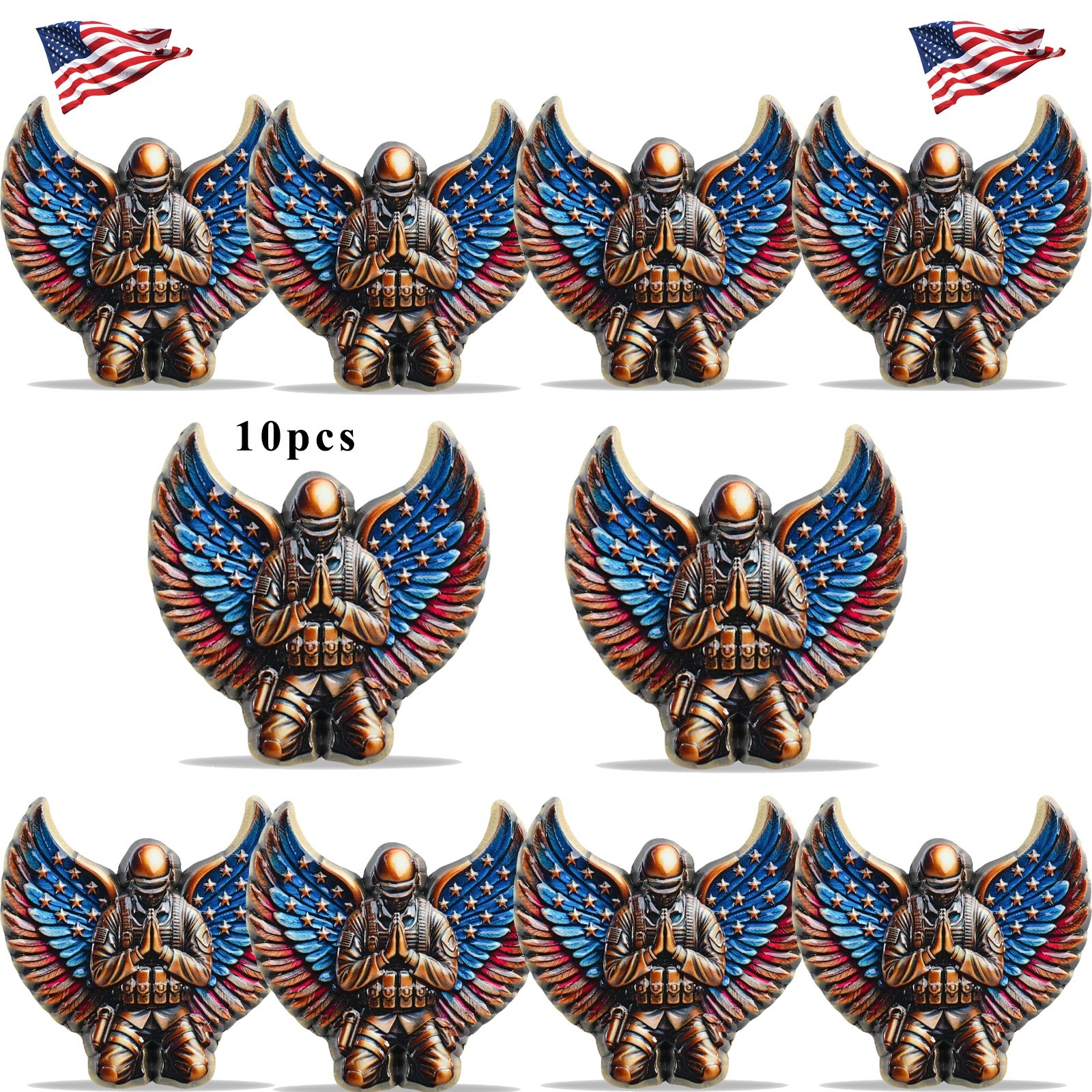 10pcs Army Challenge Coin Badges Medals- Remember the Heroes - Veterans Day Gift