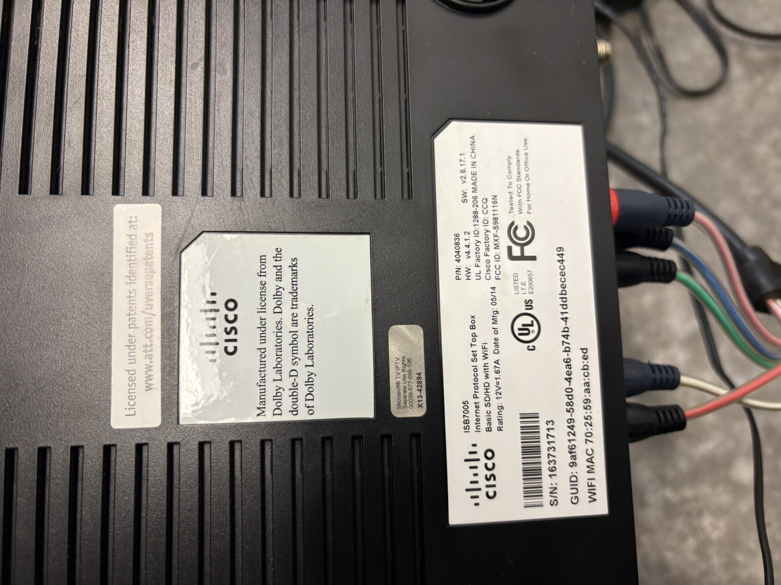 AT&T U-Verse PACE IPH8005 Receiver DVR (INCLUDES POWER SUPPLY)