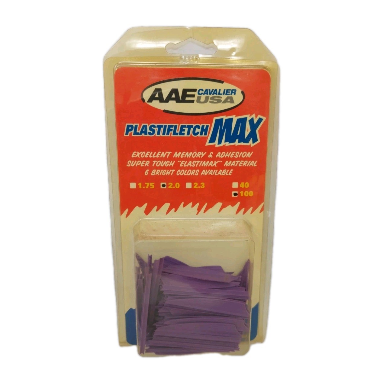 AAE Plastifletch Max Vanes: 2" Fire Purple: 100 Pack: New