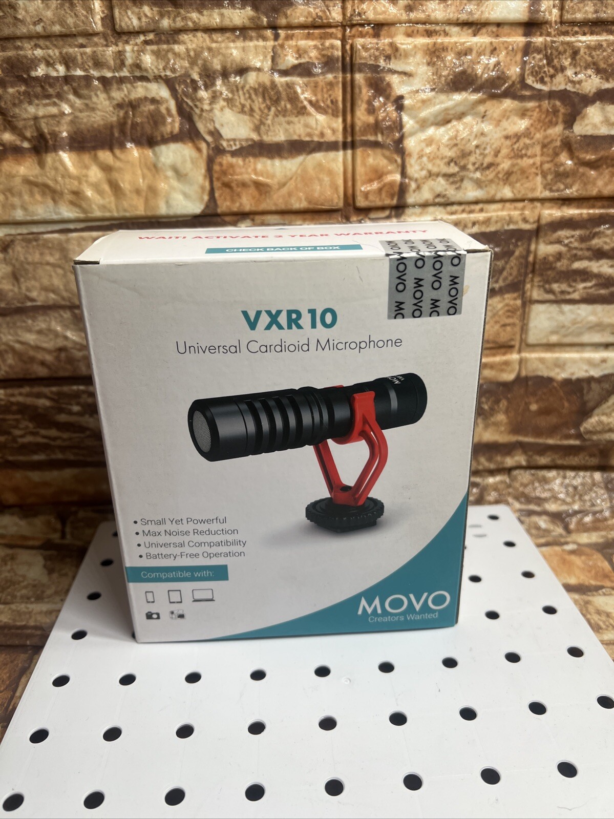Movo VXR10 Universal Cardioid Condenser Video Microphone with Shock Mount NOB